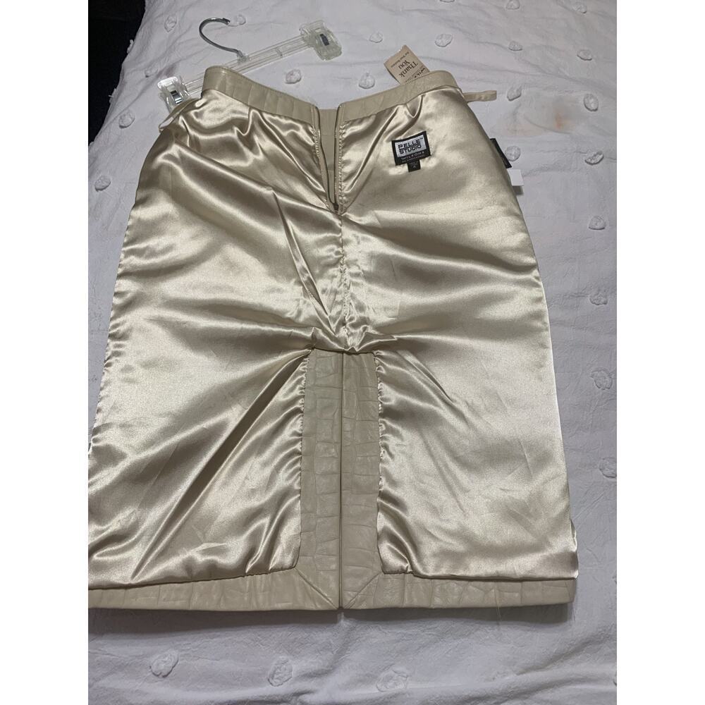 Pelle Studios Wilson's leather Skirt Camel Pencil Size 4 NWT Career Office Flaw - Picture 10 of 12